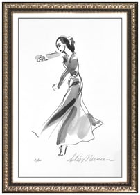 Leroy Neiman Martha Graham Original Hand-Signed Dancer Portrait Lithograph Art