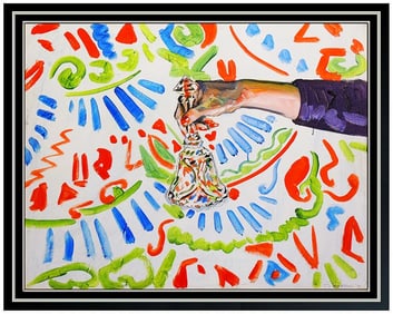 Tom Christopher Large Original Modern Acrylic Painting Signed Framed Canvas