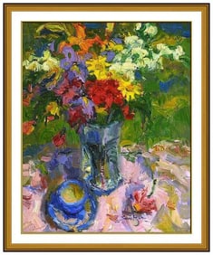 Scott Switzer Large Original Still Life Oil Painting Signed Framed Board