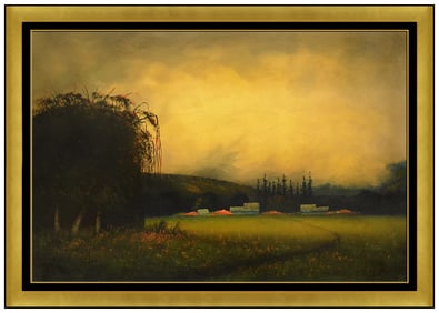 James Everett Stuart Original California Landscape Oil Painting Signed Framed Board