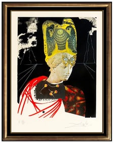 Salvador Dali Crazy Minerv Original Hand-Signed Color Etching Surreal Framed Art