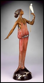 Erte Love Goddess Original Signed Bronze Sculpture $21,000 Art Deco Antique