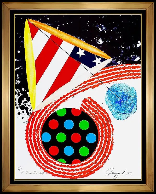 James Rosenquist Original Patriotic American Color Lithograph Signed Artwork (1 of 5)