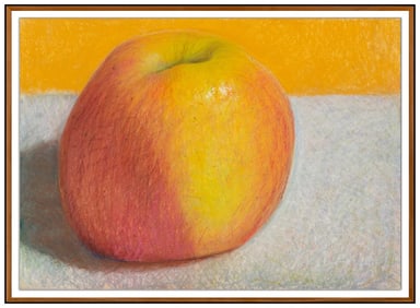 Paul Linfante Large Original Fruit Apple Still Life Oil Painting Signed Framed Art