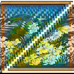 Lowell Blair Nesbitt Large Original Flower Oil Painting Signed Framed Canvas