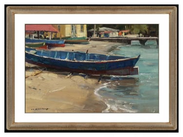 Clyde Aspevig Original Nautical Seascape Oil Painting Signed Framed Canvas Board