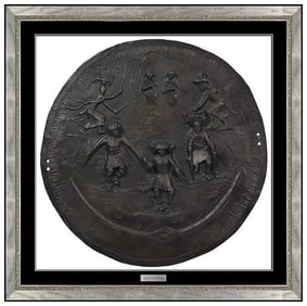 Allan Houser Original Southwest Dance Shield Bronze Wall Relief Sculpture Signed
