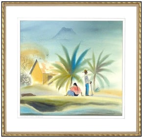 Dale Nichols Original Guatemala Landscape Gouache Painting Signed Framed Art