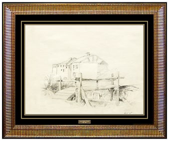 Louis Comfort Tiffany Original LCT Architecture Drawing Hand-Signed Antique Art