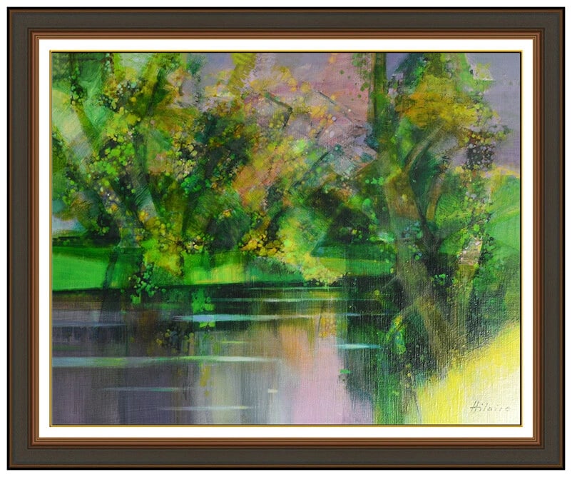 Camille Hilaire Large Original French Landscape Oil Painting Signed Framed Canvas (1 of 6)