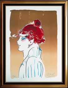 Peter Max Girl From Ibiza Original Signed Color Silkscreen Blushing Beauty Art