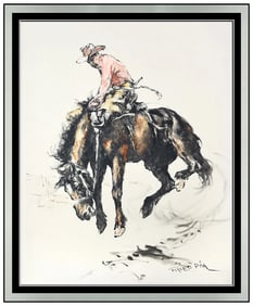 Pal Fried Original Horse Figures Oil Painting Signed Framed Canvas