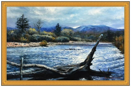 Bruce Braithwaite Original River Landscape Oil Painting Signed Framed Canvas