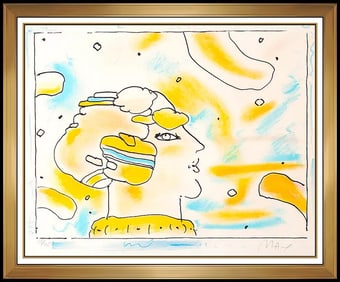 Peter Max From Another Planet Original Hand-Signed Color Lithograph Cosmic Art