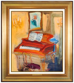 Elizabeth Gwyther Original Interior Mozart Oil Painting Signed Framed Board