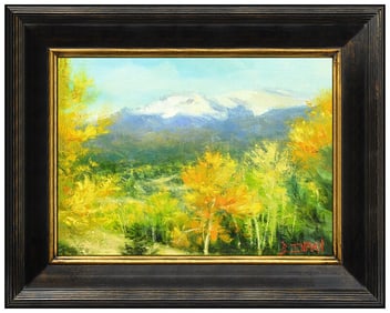 Bill Inman Original Mountain Landscape Oil Painting Signed Framed Board