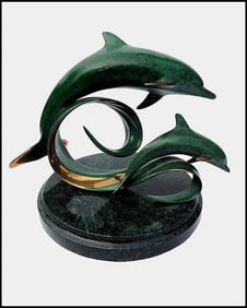 Scott Hanson Original Sealife Dolphins Harmony Bronze Sculpture Signed Art
