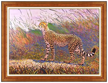 A John Pelletier Large Original Wildlife Oil Painting Signed Framed Canvas