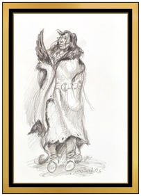 Joe Beeler Original Native American Western Drawing Illustration Signed Art