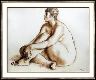 Francisco Zuniga Original Female Pastel Painting Signed Rare Framed Art