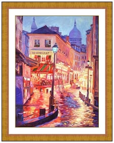 David Lloyd Glover Original Cityscape Oil Painting Signed Framed Canvas