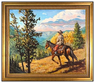 Buckeye James C Blake Original Western Landscape Oil Painting Signed Framed Canvas