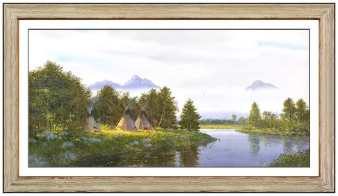 Steve Odonnell Scott Original Western Landscape Gouache Painting Signed Framed Board