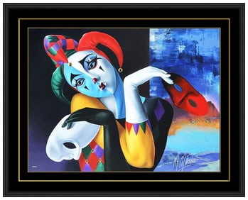 Martiros Manoukian Large Original Hand-Embellished Serigraph Signed Framed Art