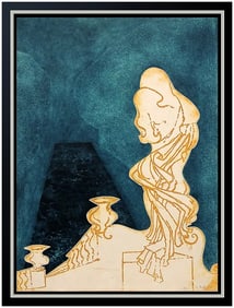 Yannick Ballif Original Abstract Portrait Carborundum Color Etching Signed Framed