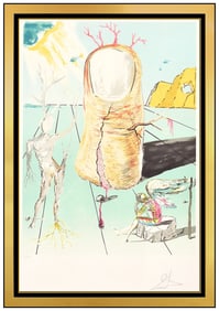 Salvador Dali The Thumb Original Hand-Signed Color Lithograph Surreal Framed Art