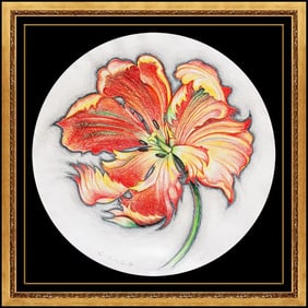 Lowell Blair Nesbitt Original Flower Colored Pencil Drawing Signed Framed Art