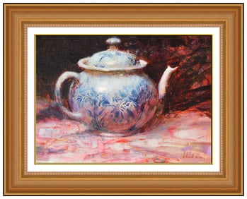 Richard Alan Schmid Original Still Life Oil Painting Signed Framed Board