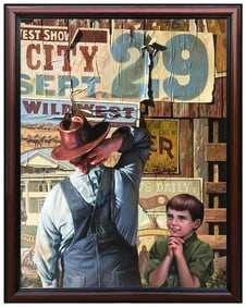 Bob Byerley Original Child Portrait Oil Painting Signed Authentic Framed Board