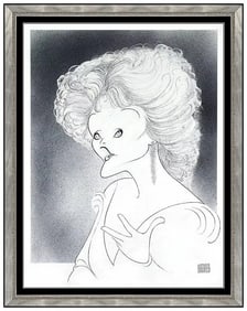 Al Hirschfeld Original Portrait Pen Ink Drawing Signed Framed Board