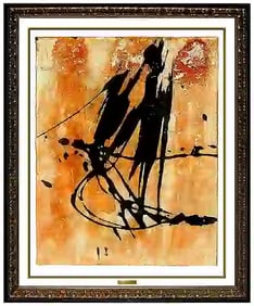 Jamali Original Abstract Figurative Pigmentation Painting Signed Framed Cork