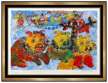 Theo Tobiasse Le Biquette Large Original Hand-Signed Color Lithograph Andersen Art