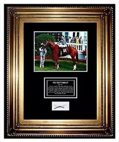Secretariat Triple Crown Hair Lock Big Red Original Signed Charity Memorabilia Framed