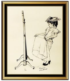 Norman Rockwell Dressing Up Original Hand-Signed Lithograph Illustration Artwork