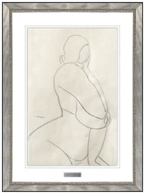 Gaston Lachaise Original Female Figurative Portrait Drawing Signed Framed Art
