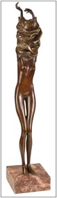 Bruno Bruni Donna Che Si Veste Large Original Bronze Sculpture Signed Female Art