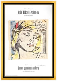 Roy Lichtenstein No Thank You Original Hand-Signed Screenprint Woman Pop Art Framed