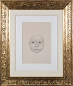 Gustavo Montoya Original Mexican Portrait Graphite Drawing Signed Framed Paper
