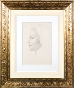 Gustavo Montoya Original Portrait Graphite Drawing Signed Framed Mexican Artwork