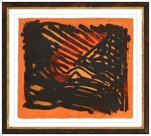 Howard Hodgkin Red Eye Original Hand-Signed Color Lithograph Abstract Framed Art