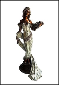 Ira Reines Original Female Figurative Bronze Sculpture Signed Deco Artwork