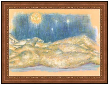Joseph Hirsch Original Female Figurative Pastel Painting Signed Framed Artwork