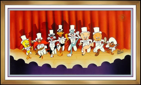 Warner Bros Friz Freleng Bugs Bunny Chorus Line Original Hand-Painted Cel Animation Art