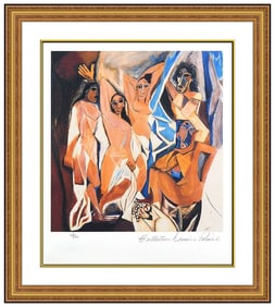 Pablo Picasso Les Demoiselles D'avignon Original Signed Print Framed Artwork