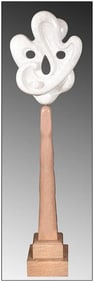 Miklos Sebek Suspended Enigma Large Original Hand-Carved Marble Abstract Artwork