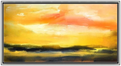 Luc Leestemaker Large Original Landscape Acrylic Painting Signed Framed Canvas